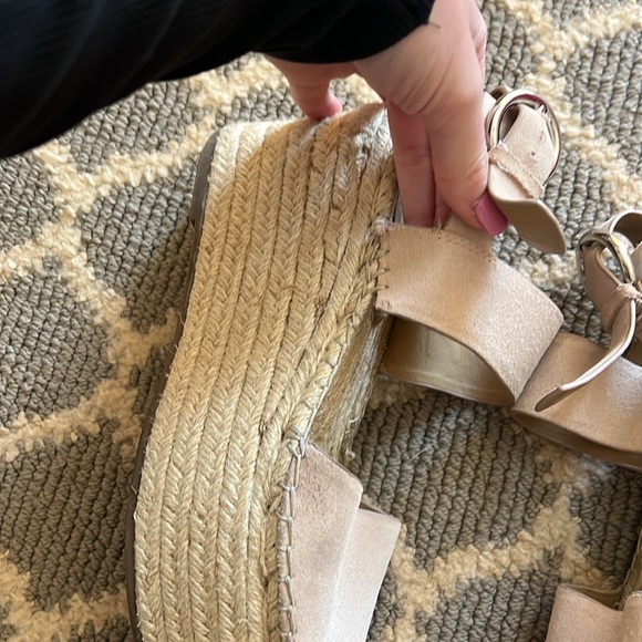 MARC FISHER Renni Espadrille Platform Wedge Sandal in Light Pink Natural - Picture 5 of 8